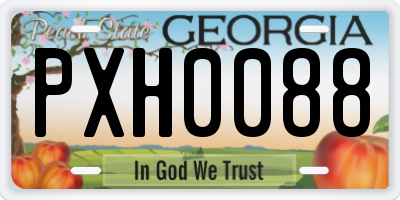 GA license plate PXH0088