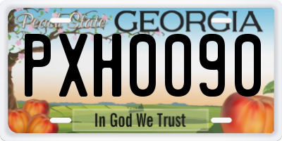 GA license plate PXH0090