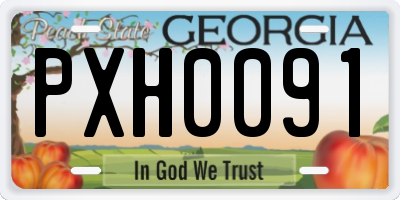 GA license plate PXH0091