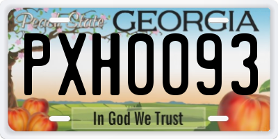 GA license plate PXH0093