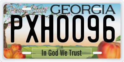 GA license plate PXH0096