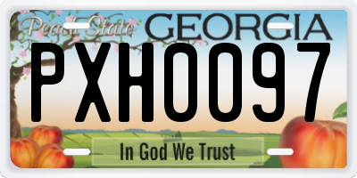 GA license plate PXH0097