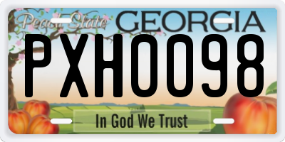 GA license plate PXH0098