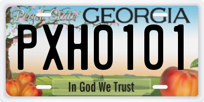GA license plate PXH0101