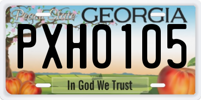 GA license plate PXH0105