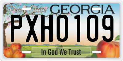GA license plate PXH0109