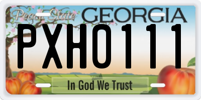 GA license plate PXH0111
