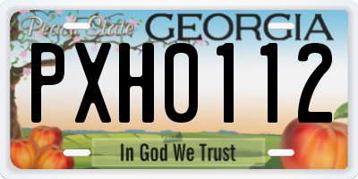 GA license plate PXH0112