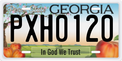 GA license plate PXH0120