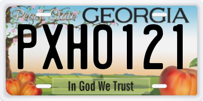 GA license plate PXH0121