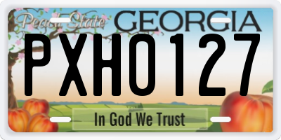 GA license plate PXH0127