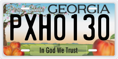 GA license plate PXH0130