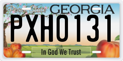 GA license plate PXH0131