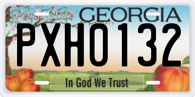 GA license plate PXH0132