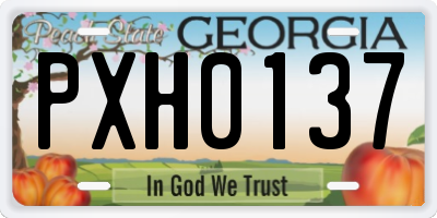 GA license plate PXH0137