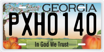 GA license plate PXH0140