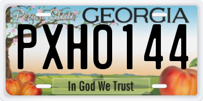 GA license plate PXH0144