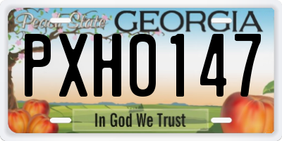 GA license plate PXH0147