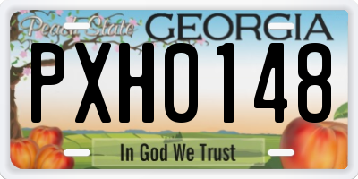 GA license plate PXH0148