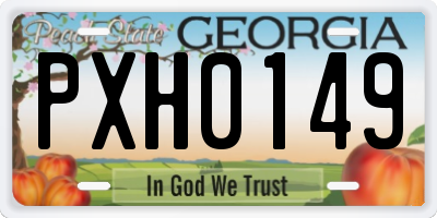 GA license plate PXH0149