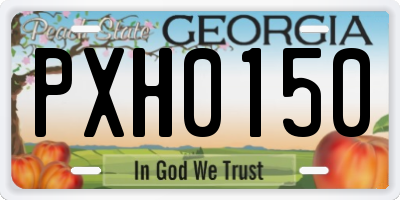 GA license plate PXH0150