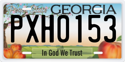 GA license plate PXH0153