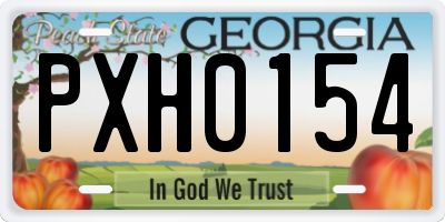 GA license plate PXH0154