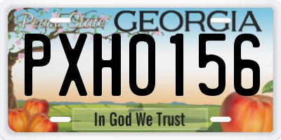 GA license plate PXH0156