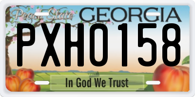 GA license plate PXH0158