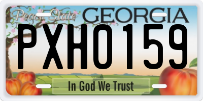 GA license plate PXH0159