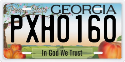 GA license plate PXH0160