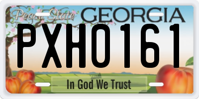 GA license plate PXH0161