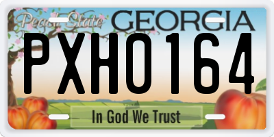 GA license plate PXH0164