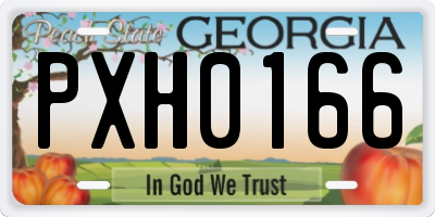 GA license plate PXH0166