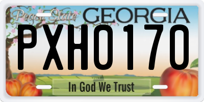 GA license plate PXH0170