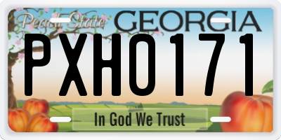 GA license plate PXH0171