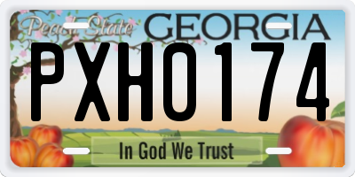 GA license plate PXH0174