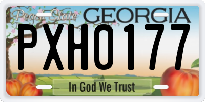 GA license plate PXH0177