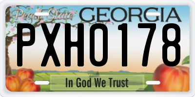 GA license plate PXH0178