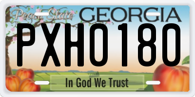 GA license plate PXH0180