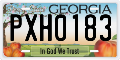 GA license plate PXH0183
