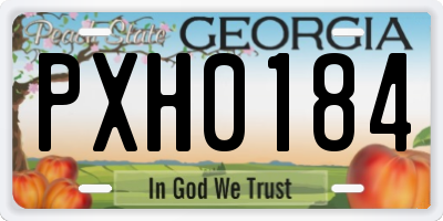 GA license plate PXH0184