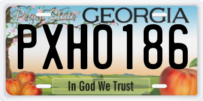 GA license plate PXH0186