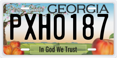GA license plate PXH0187