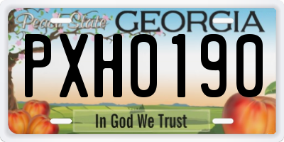 GA license plate PXH0190