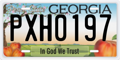 GA license plate PXH0197