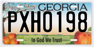 GA license plate PXH0198