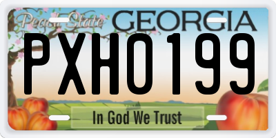 GA license plate PXH0199