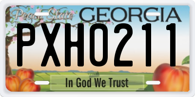 GA license plate PXH0211