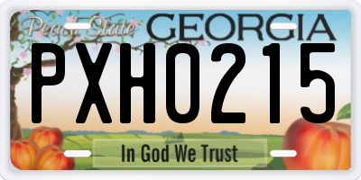 GA license plate PXH0215